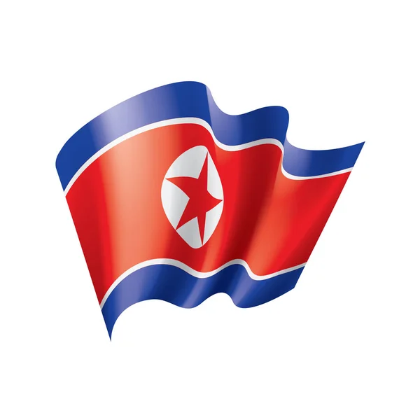 North Korea flag, vector illustration on a white background — Stock Vector