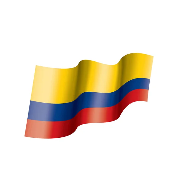 Bandera de Colombia, ilustración vectorial sobre fondo blanco — Vector de stock