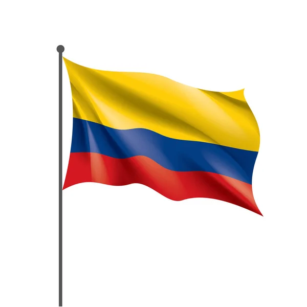 Bandera de Colombia, ilustración vectorial sobre fondo blanco — Vector de stock