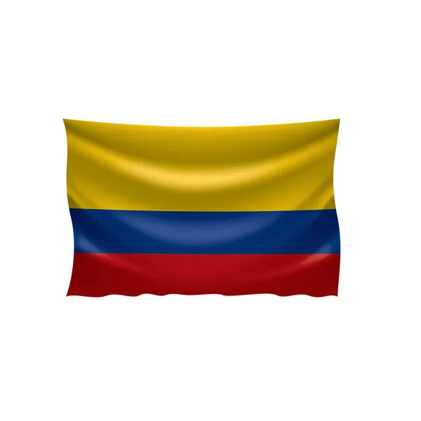 Colombia vlag, vector illustratie op een witte achtergrond — Stockvector