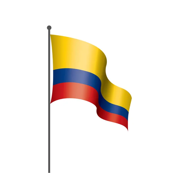 Colombia flagga, vektor illustration på en vit bakgrund — Stock vektor