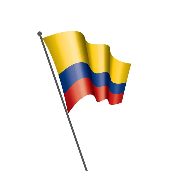 Colombia vlag, vector illustratie op een witte achtergrond — Stockvector