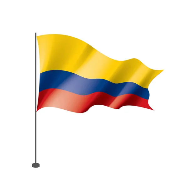 Colombia vlag, vector illustratie op een witte achtergrond — Stockvector