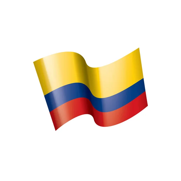 Colombia vlag, vector illustratie op een witte achtergrond — Stockvector