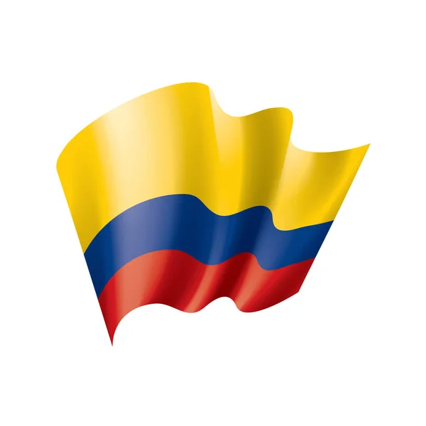 Bandera de Colombia, ilustración vectorial sobre fondo blanco — Vector de stock