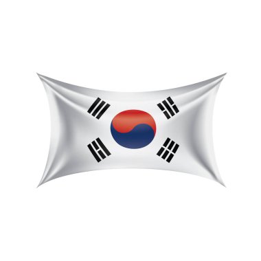 Güney Kore bayrağı, beyaz bir arka plan üzerinde vektör çizim