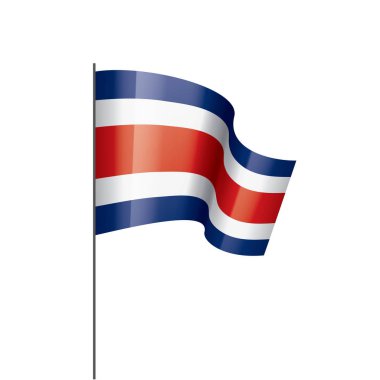 Kosta Rika bayrağı, beyaz arkaplanda vektör illüstrasyonu