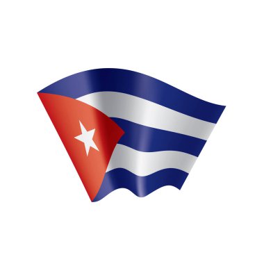 Küba bayrağı, beyaz arkaplanda vektör illüstrasyonu