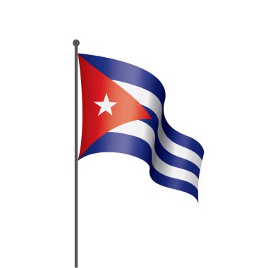 Küba bayrağı, beyaz arkaplanda vektör illüstrasyonu