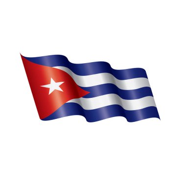 Küba bayrağı, beyaz arkaplanda vektör illüstrasyonu