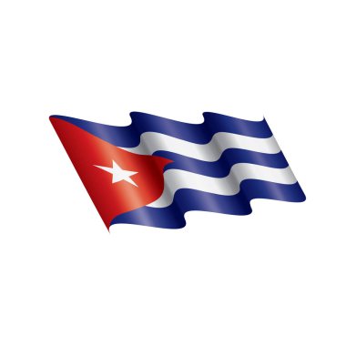 Küba bayrağı, beyaz arkaplanda vektör illüstrasyonu