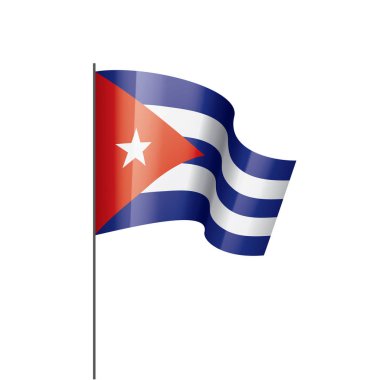 Küba bayrağı, beyaz arkaplanda vektör illüstrasyonu