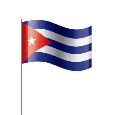 Küba bayrağı, beyaz arkaplanda vektör illüstrasyonu