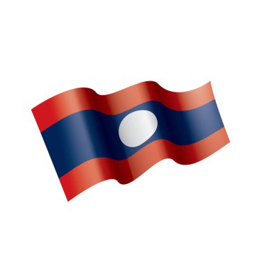 Laos bayrağı, beyaz bir arka plan üzerinde vektör çizim