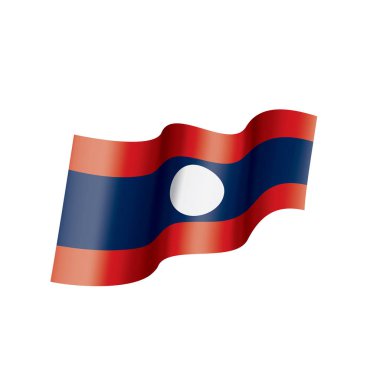 Laos bayrağı, beyaz bir arka plan üzerinde vektör çizim