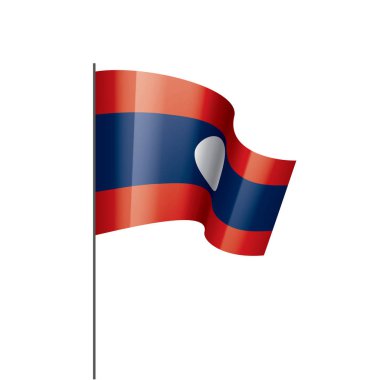 Laos bayrağı, beyaz bir arka plan üzerinde vektör çizim