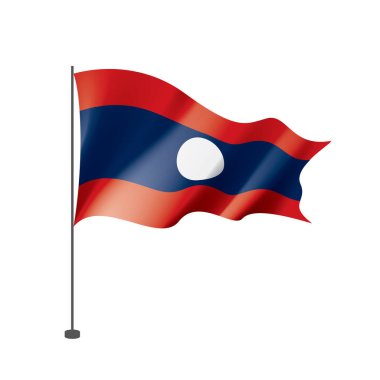 Laos bayrağı, beyaz bir arka plan üzerinde vektör çizim