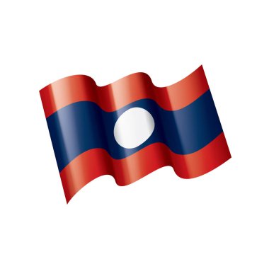 Laos bayrağı, beyaz bir arka plan üzerinde vektör çizim