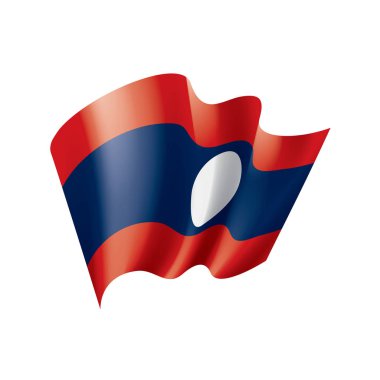 Laos bayrağı, beyaz bir arka plan üzerinde vektör çizim