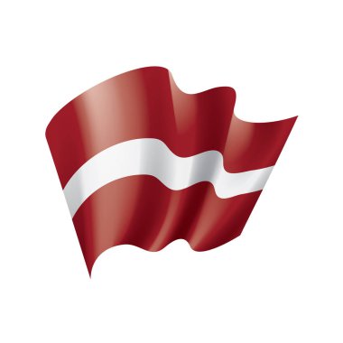 Letonya bayrağı, beyaz bir arka plan üzerinde vektör çizim