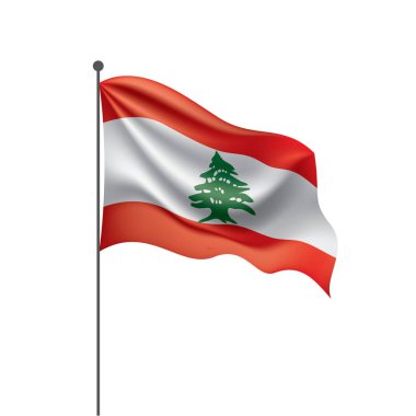 Lübnan bayrağı, beyaz bir arka plan üzerinde vektör çizim