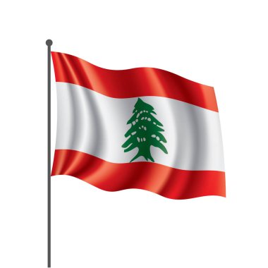 Lübnan bayrağı, beyaz bir arka plan üzerinde vektör çizim