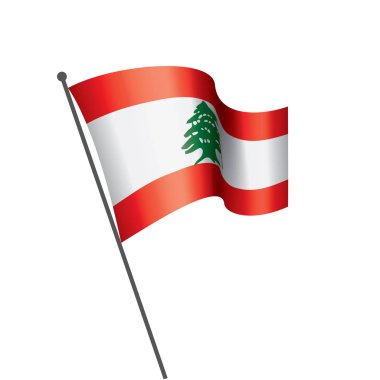 Lübnan bayrağı, beyaz bir arka plan üzerinde vektör çizim