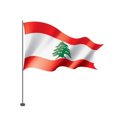 Lübnan bayrağı, beyaz bir arka plan üzerinde vektör çizim