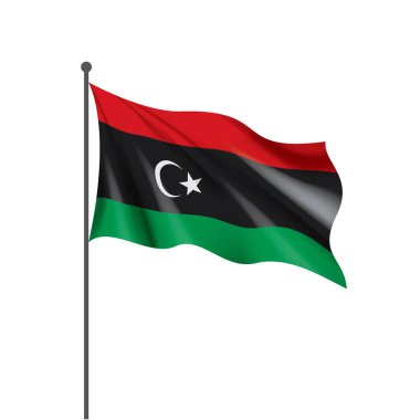 Libya bayrağı, beyaz bir arka plan üzerinde vektör çizim