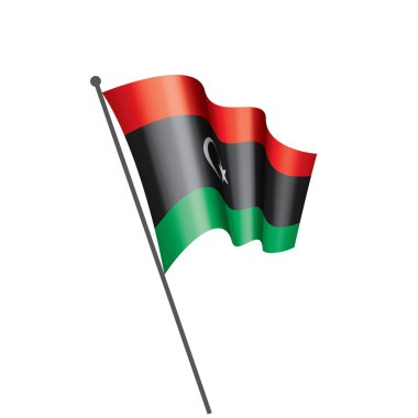 Libya bayrağı, beyaz bir arka plan üzerinde vektör çizim