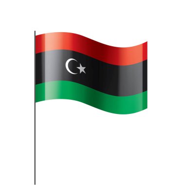 Libya bayrağı, beyaz bir arka plan üzerinde vektör çizim