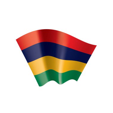 Mauritius bayrak, beyaz bir arka plan üzerinde vektör çizim
