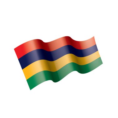 Mauritius bayrak, beyaz bir arka plan üzerinde vektör çizim