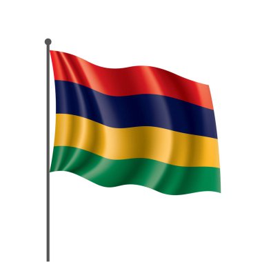 Mauritius bayrak, beyaz bir arka plan üzerinde vektör çizim