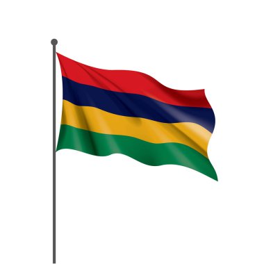 Mauritius bayrak, beyaz bir arka plan üzerinde vektör çizim