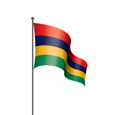 Mauritius bayrak, beyaz bir arka plan üzerinde vektör çizim