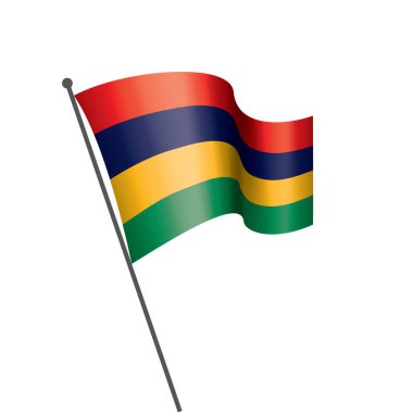 Mauritius bayrak, beyaz bir arka plan üzerinde vektör çizim