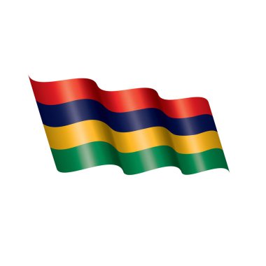 Mauritius bayrak, beyaz bir arka plan üzerinde vektör çizim