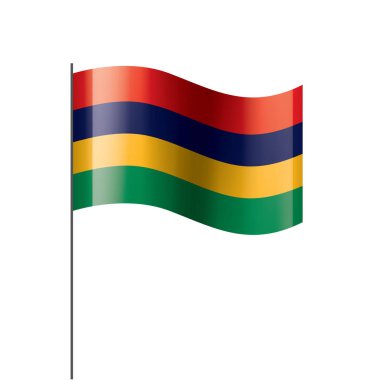 Mauritius bayrak, beyaz bir arka plan üzerinde vektör çizim