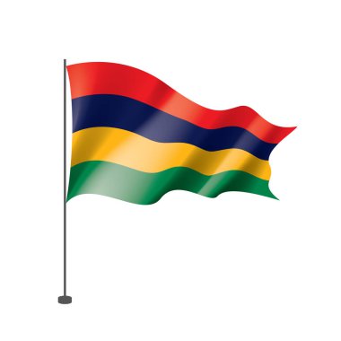 Mauritius bayrak, beyaz bir arka plan üzerinde vektör çizim