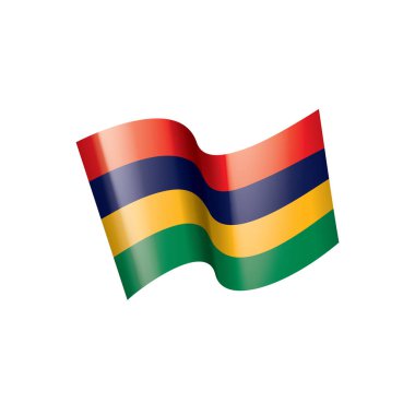 Mauritius bayrak, beyaz bir arka plan üzerinde vektör çizim