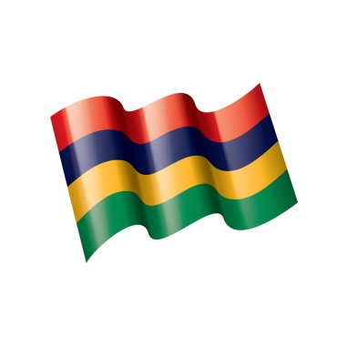 Mauritius bayrak, beyaz bir arka plan üzerinde vektör çizim