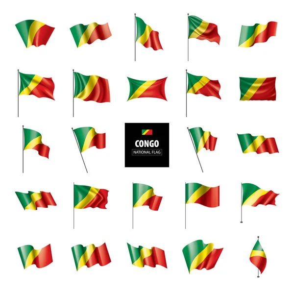 Bandeira do Congo, ilustração vetorial sobre um fundo branco — Vetor de Stock