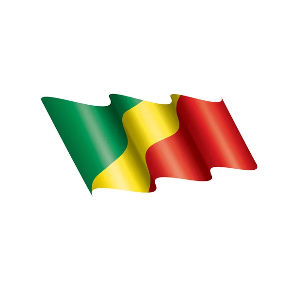 Bandera del Congo, ilustración vectorial sobre fondo blanco — Vector de stock