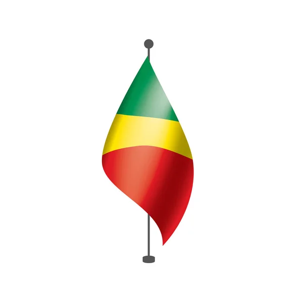 Bandeira do Congo, ilustração vetorial sobre um fundo branco — Vetor de Stock