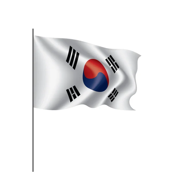 Bandiera sudcoreana, illustrazione vettoriale su sfondo bianco — Vettoriale Stock