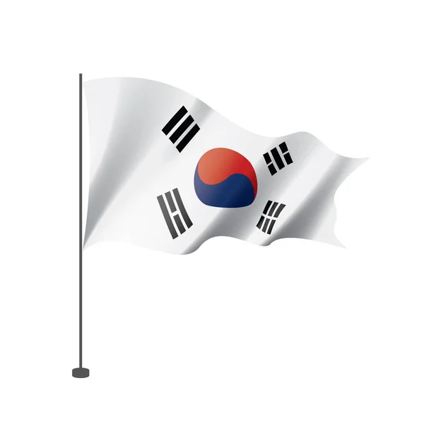 Флаг Южной Кореи, векторная иллюстрация на белом фоне — стоковый вектор