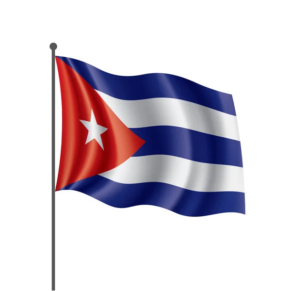 Kubánská vlajka, vektorová ilustrace na bílém pozadí — Stockový vektor