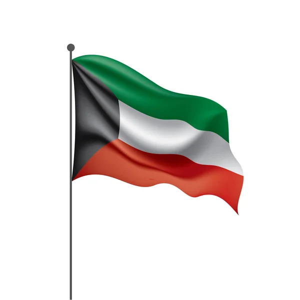 科威特国旗，白色背景上的矢量说明 — 图库矢量图片