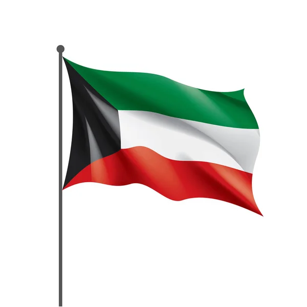 Флаг Кувейта, векторная иллюстрация на белом фоне — стоковый вектор
